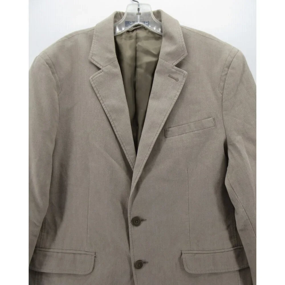 LL Bean Sport Coat 44 Taupe Field Blazer Safari Utility Jacket Canvas